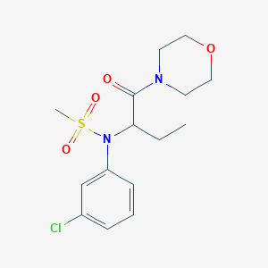 molecular formula C15H21ClN2O4S B4807303 N-(3-chlorophenyl)-N-[1-(4-morpholinylcarbonyl)propyl]methanesulfonamide 