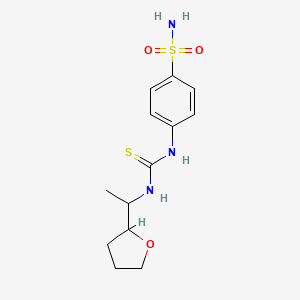 molecular formula C13H19N3O3S2 B4807330 4-[({[1-(tetrahydro-2-furanyl)ethyl]amino}carbonothioyl)amino]benzenesulfonamide 