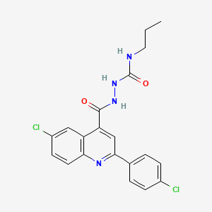 molecular formula C20H18Cl2N4O2 B4807343 2-{[6-chloro-2-(4-chlorophenyl)-4-quinolinyl]carbonyl}-N-propylhydrazinecarboxamide 