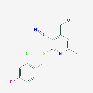 2-[(2-chloro-4-fluorobenzyl)thio]-4-(methoxymethyl)-6-methylnicotinonitrile