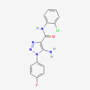 molecular formula C15H11ClFN5O B4807364 5-amino-N-(2-chlorophenyl)-1-(4-fluorophenyl)-1H-1,2,3-triazole-4-carboxamide 