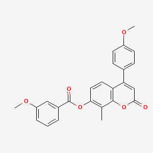 molecular formula C25H20O6 B4807385 4-(4-methoxyphenyl)-8-methyl-2-oxo-2H-chromen-7-yl 3-methoxybenzoate 