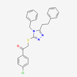 2-{[4-benzyl-5-(2-phenylethyl)-4H-1,2,4-triazol-3-yl]thio}-1-(4-chlorophenyl)ethanone