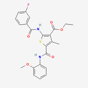 ethyl 2-[(3-fluorobenzoyl)amino]-5-{[(2-methoxyphenyl)amino]carbonyl}-4-methyl-3-thiophenecarboxylate