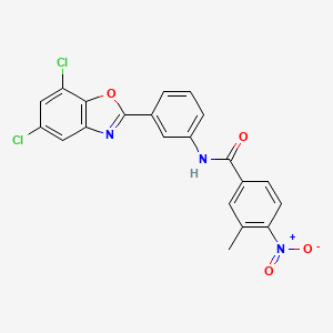 N-[3-(5,7-dichloro-1,3-benzoxazol-2-yl)phenyl]-3-methyl-4-nitrobenzamide