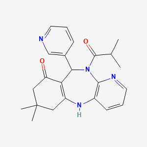 11-isobutyryl-7,7-dimethyl-10-(3-pyridinyl)-5,6,7,8,10,11-hexahydro-9H-pyrido[3,2-b][1,4]benzodiazepin-9-one