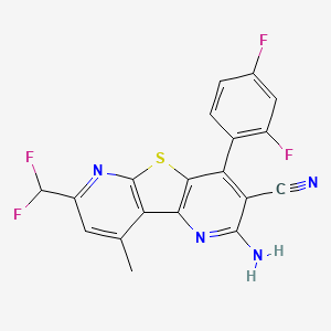 molecular formula C19H10F4N4S B4807491 2-amino-7-(difluoromethyl)-4-(2,4-difluorophenyl)-9-methylpyrido[2',3':4,5]thieno[2,3-b]pyridine-3-carbonitrile 