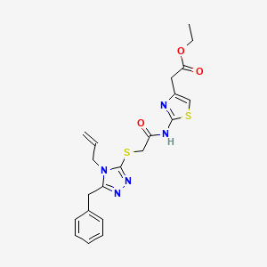 molecular formula C21H23N5O3S2 B4807498 ethyl [2-({[(4-allyl-5-benzyl-4H-1,2,4-triazol-3-yl)thio]acetyl}amino)-1,3-thiazol-4-yl]acetate 