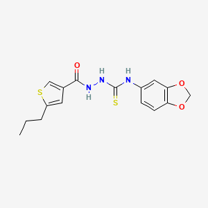 N-1,3-benzodioxol-5-yl-2-[(5-propyl-3-thienyl)carbonyl]hydrazinecarbothioamide