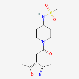 molecular formula C13H21N3O4S B4807566 N-{1-[2-(3,5-dimethyl-4-isoxazolyl)acetyl]-4-piperidinyl}methanesulfonamide 