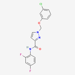 molecular formula C17H12ClF2N3O2 B4807609 1-[(3-chlorophenoxy)methyl]-N-(2,4-difluorophenyl)-1H-pyrazole-3-carboxamide 