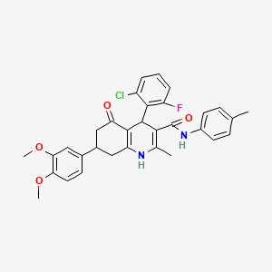 4-(2-chloro-6-fluorophenyl)-7-(3,4-dimethoxyphenyl)-2-methyl-N-(4-methylphenyl)-5-oxo-1,4,5,6,7,8-hexahydro-3-quinolinecarboxamide