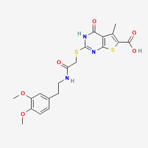 2-[(2-{[2-(3,4-dimethoxyphenyl)ethyl]amino}-2-oxoethyl)thio]-5-methyl-4-oxo-3,4-dihydrothieno[2,3-d]pyrimidine-6-carboxylic acid