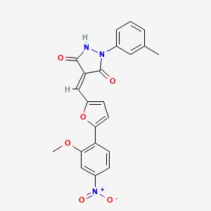 4-{[5-(2-methoxy-4-nitrophenyl)-2-furyl]methylene}-1-(3-methylphenyl)-3,5-pyrazolidinedione