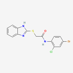 molecular formula C15H11BrClN3OS B4807693 2-(1H-benzimidazol-2-ylthio)-N-(4-bromo-2-chlorophenyl)acetamide 