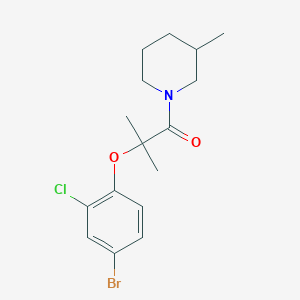 molecular formula C16H21BrClNO2 B4807719 1-[2-(4-bromo-2-chlorophenoxy)-2-methylpropanoyl]-3-methylpiperidine 