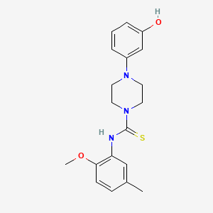 molecular formula C19H23N3O2S B4807766 4-(3-hydroxyphenyl)-N-(2-methoxy-5-methylphenyl)-1-piperazinecarbothioamide 