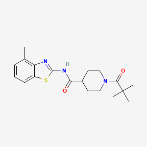 1-(2,2-dimethylpropanoyl)-N-(4-methyl-1,3-benzothiazol-2-yl)-4-piperidinecarboxamide