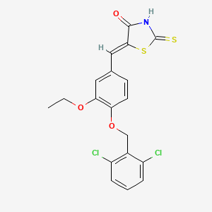 molecular formula C19H15Cl2NO3S2 B4807827 5-{4-[(2,6-dichlorobenzyl)oxy]-3-ethoxybenzylidene}-2-thioxo-1,3-thiazolidin-4-one 