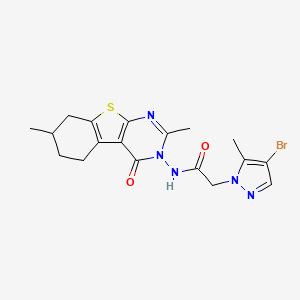 2-(4-BROMO-5-METHYL-1H-PYRAZOL-1-YL)-N-[2,7-DIMETHYL-4-OXO-5,6,7,8-TETRAHYDRO[1]BENZOTHIENO[2,3-D]PYRIMIDIN-3(4H)-YL]ACETAMIDE