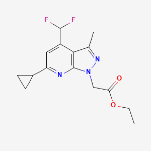 ethyl [6-cyclopropyl-4-(difluoromethyl)-3-methyl-1H-pyrazolo[3,4-b]pyridin-1-yl]acetate