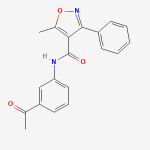 molecular formula C19H16N2O3 B4807842 N-(3-acetylphenyl)-5-methyl-3-phenyl-4-isoxazolecarboxamide 