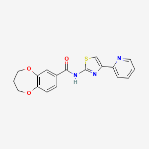 N-[4-(2-pyridinyl)-1,3-thiazol-2-yl]-3,4-dihydro-2H-1,5-benzodioxepine-7-carboxamide