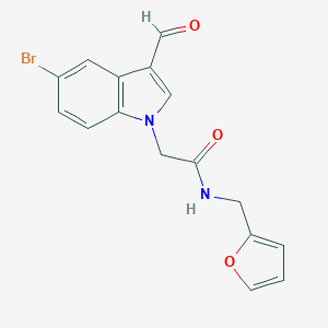 molecular formula C16H13BrN2O3 B480785 2-(5-bromo-3-formyl-1H-indol-1-yl)-N-(2-furylmethyl)acetamide CAS No. 434299-98-6