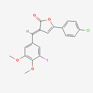 molecular formula C19H14ClIO4 B4807857 (3E)-5-(4-CHLOROPHENYL)-3-[(3-IODO-4,5-DIMETHOXYPHENYL)METHYLIDENE]-2,3-DIHYDROFURAN-2-ONE 