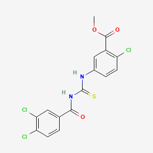 molecular formula C16H11Cl3N2O3S B4807874 methyl 2-chloro-5-({[(3,4-dichlorobenzoyl)amino]carbonothioyl}amino)benzoate 