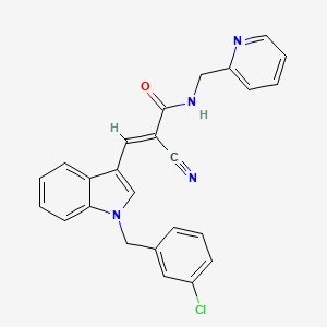 3-[1-(3-chlorobenzyl)-1H-indol-3-yl]-2-cyano-N-(2-pyridinylmethyl)acrylamide