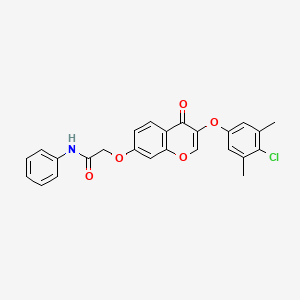 2-[3-(4-chloro-3,5-dimethylphenoxy)-4-oxochromen-7-yl]oxy-N-phenylacetamide