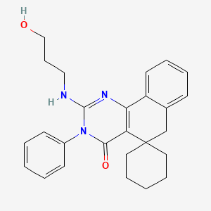 2-((3-Hydroxypropyl)amino)-3-phenyl-3H-spiro[benzo[h]quinazoline-5,1'-cyclohexan]-4(6H)-one