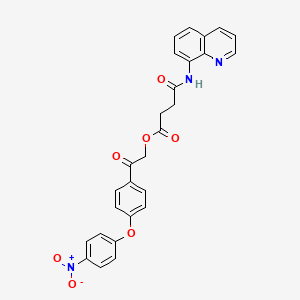 2-[4-(4-nitrophenoxy)phenyl]-2-oxoethyl 4-oxo-4-(8-quinolinylamino)butanoate