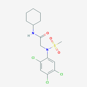 molecular formula C15H19Cl3N2O3S B4807995 N~1~-cyclohexyl-N~2~-(methylsulfonyl)-N~2~-(2,4,5-trichlorophenyl)glycinamide 