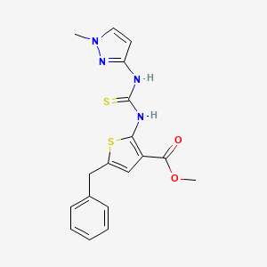 molecular formula C18H18N4O2S2 B4808001 methyl 5-benzyl-2-({[(1-methyl-1H-pyrazol-3-yl)amino]carbonothioyl}amino)-3-thiophenecarboxylate 