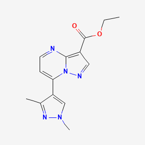 ethyl 7-(1,3-dimethyl-1H-pyrazol-4-yl)pyrazolo[1,5-a]pyrimidine-3-carboxylate