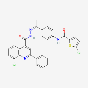 5-chloro-N-(4-{N-[(8-chloro-2-phenyl-4-quinolinyl)carbonyl]ethanehydrazonoyl}phenyl)-2-thiophenecarboxamide