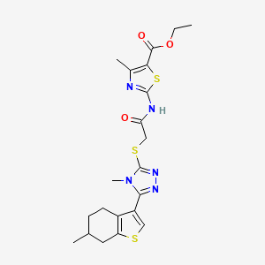 ethyl 4-methyl-2-[({[4-methyl-5-(6-methyl-4,5,6,7-tetrahydro-1-benzothien-3-yl)-4H-1,2,4-triazol-3-yl]thio}acetyl)amino]-1,3-thiazole-5-carboxylate