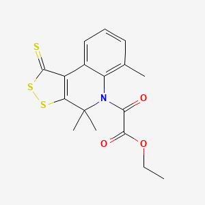 molecular formula C17H17NO3S3 B4808133 ethyl oxo(4,4,6-trimethyl-1-thioxo-1,4-dihydro-5H-[1,2]dithiolo[3,4-c]quinolin-5-yl)acetate 