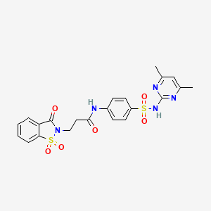 N-{4-[(4,6-dimethylpyrimidin-2-yl)sulfamoyl]phenyl}-3-(1,1-dioxido-3-oxo-1,2-benzothiazol-2(3H)-yl)propanamide