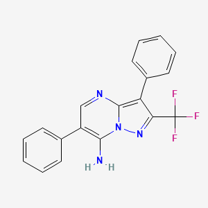 3,6-diphenyl-2-(trifluoromethyl)pyrazolo[1,5-a]pyrimidin-7-amine