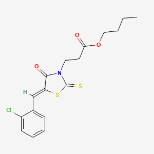 butyl 3-[5-(2-chlorobenzylidene)-4-oxo-2-thioxo-1,3-thiazolidin-3-yl]propanoate