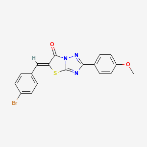 molecular formula C18H12BrN3O2S B4808250 5-(4-bromobenzylidene)-2-(4-methoxyphenyl)[1,3]thiazolo[3,2-b][1,2,4]triazol-6(5H)-one 