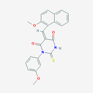 5-[(2-methoxy-1-naphthyl)methylene]-1-(3-methoxyphenyl)-2-thioxodihydro-4,6(1H,5H)-pyrimidinedione