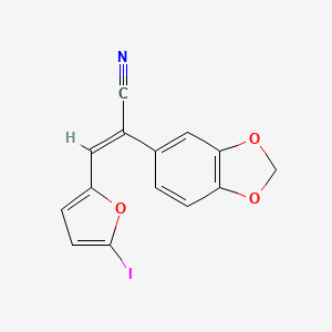 (2E)-2-(1,3-benzodioxol-5-yl)-3-(5-iodofuran-2-yl)prop-2-enenitrile