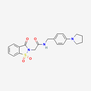 2-(1,1-dioxido-3-oxo-1,2-benzisothiazol-2(3H)-yl)-N-[4-(1-pyrrolidinyl)benzyl]acetamide