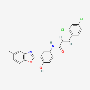 (2E)-3-(2,4-dichlorophenyl)-N-[4-hydroxy-3-(5-methyl-1,3-benzoxazol-2-yl)phenyl]prop-2-enamide