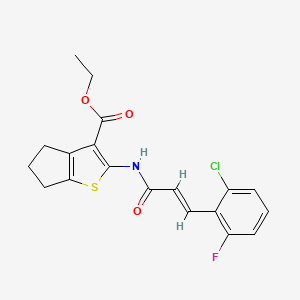 molecular formula C19H17ClFNO3S B4808332 ethyl 2-{[3-(2-chloro-6-fluorophenyl)acryloyl]amino}-5,6-dihydro-4H-cyclopenta[b]thiophene-3-carboxylate 