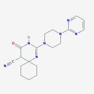 4-oxo-2-[4-(2-pyrimidinyl)-1-piperazinyl]-1,3-diazaspiro[5.5]undec-2-ene-5-carbonitrile